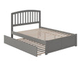 Grey Full Platform Bed with Twin Size Trundle Bed F416081
