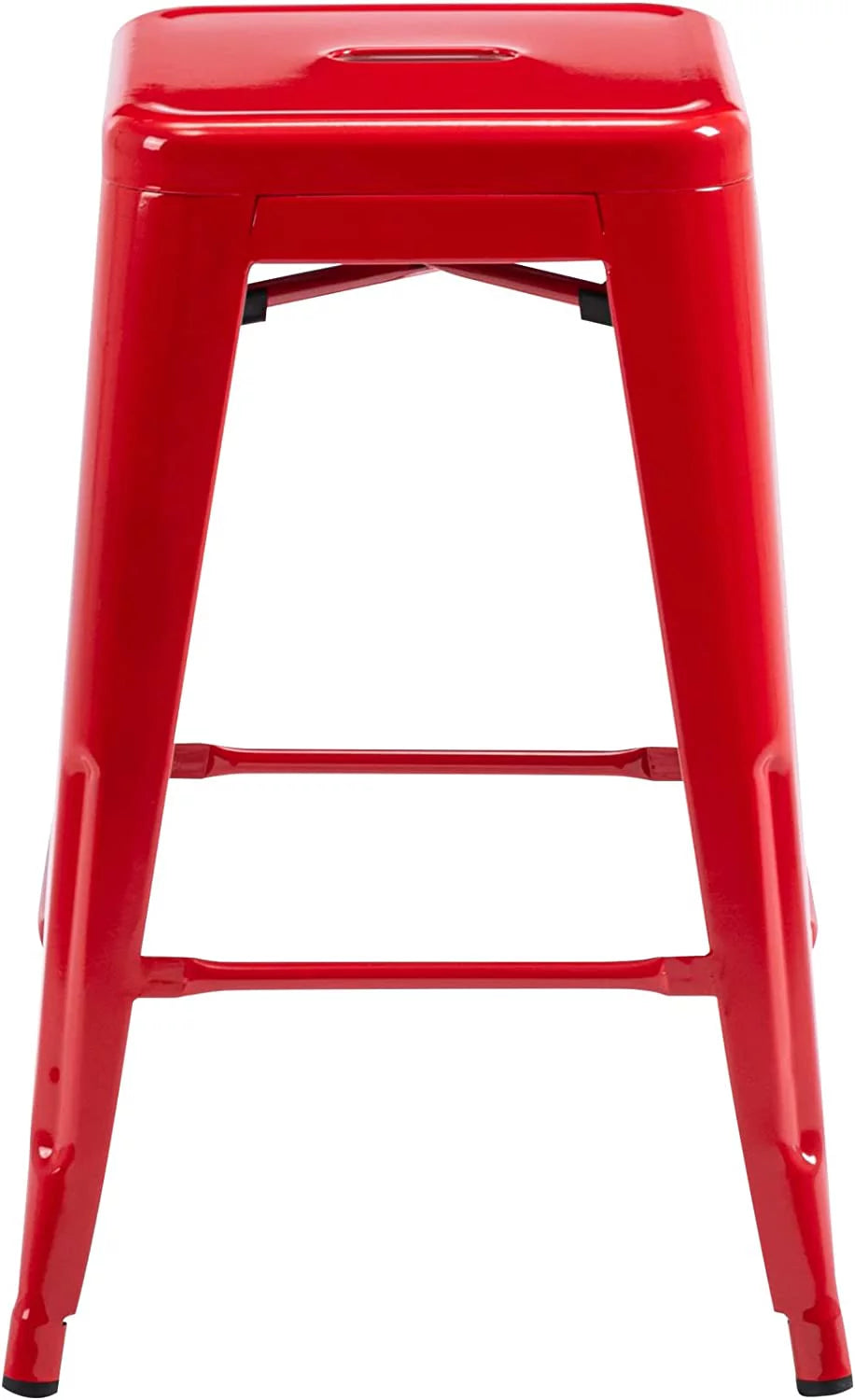 24" Backless Metal Barstool with Square Seat Z348