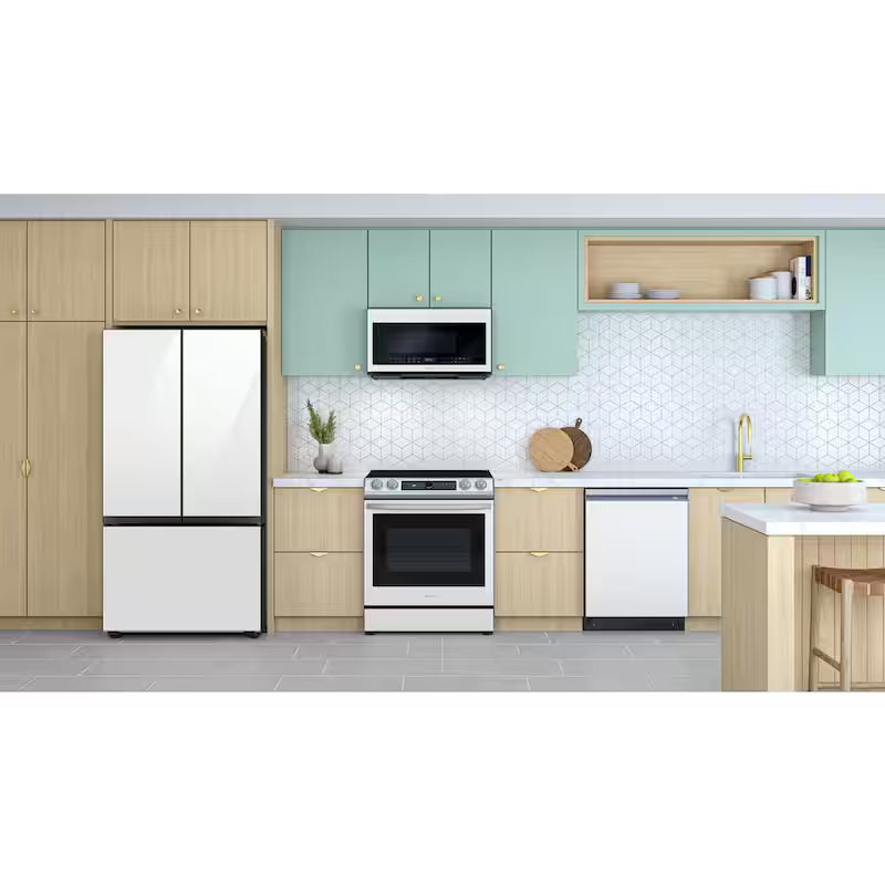 White Glass Bottom Panel for 3-Door French Door Refrigerator W26476