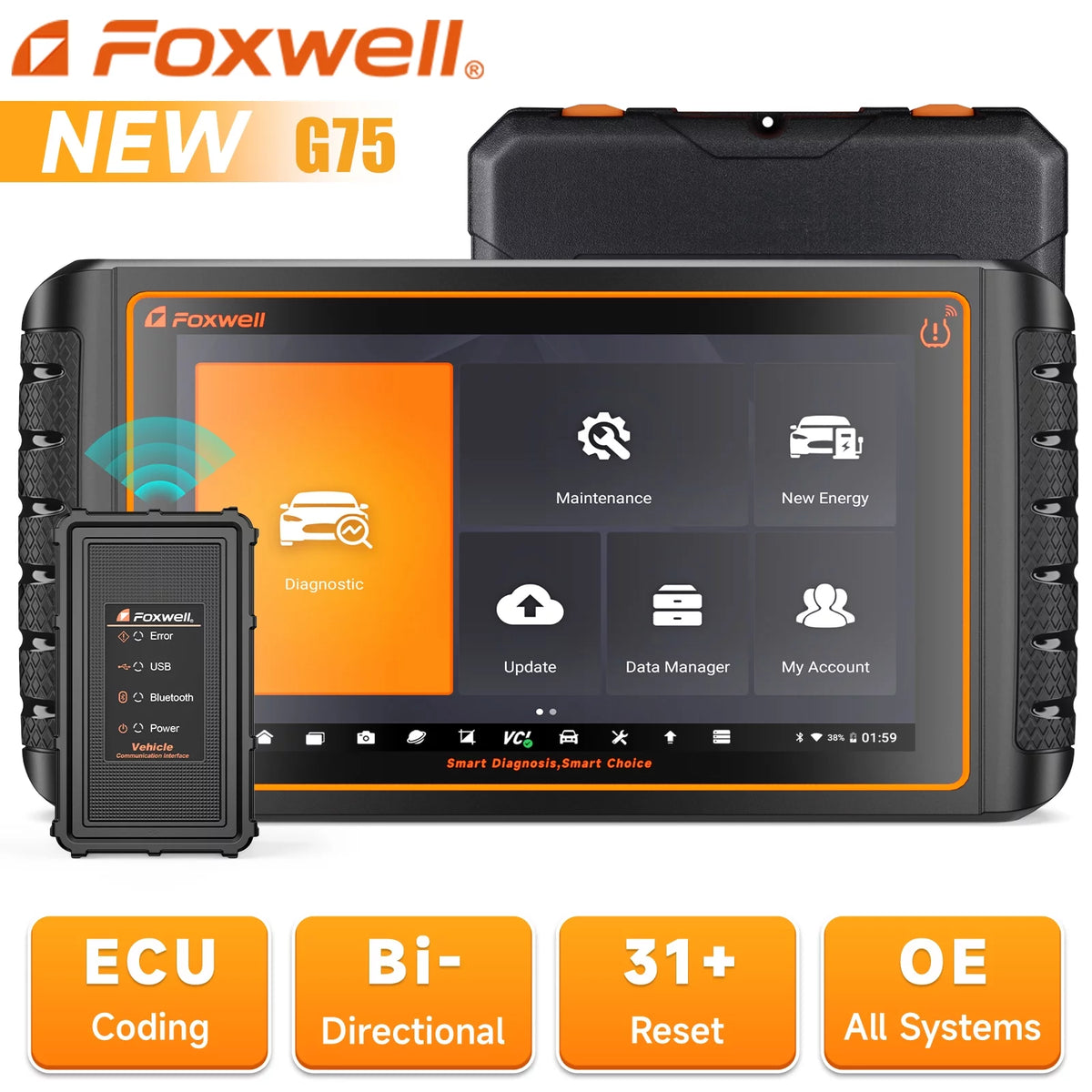 Automotive Bi-directional Diagnostic Scan Tool OBD2 Scanner D2651