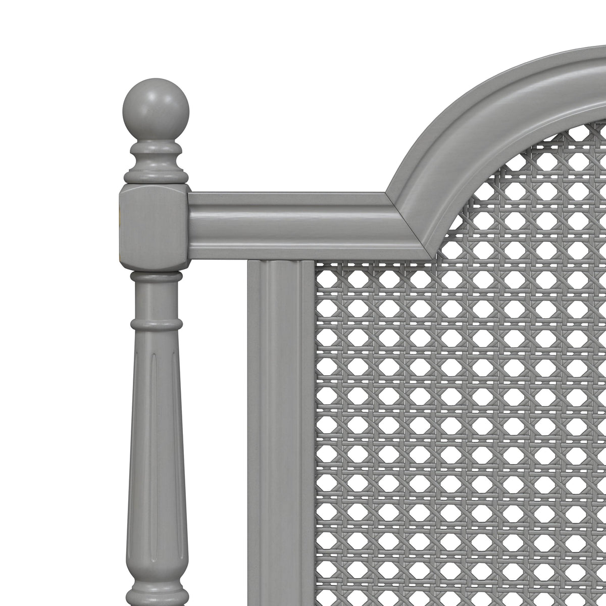 King French Grey Wood and Cane Headboard E66571