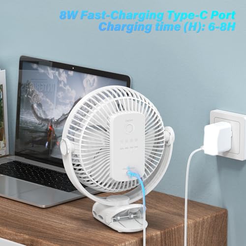 12000mAh 8in Rechargeable Portable Clip on Fan B94453