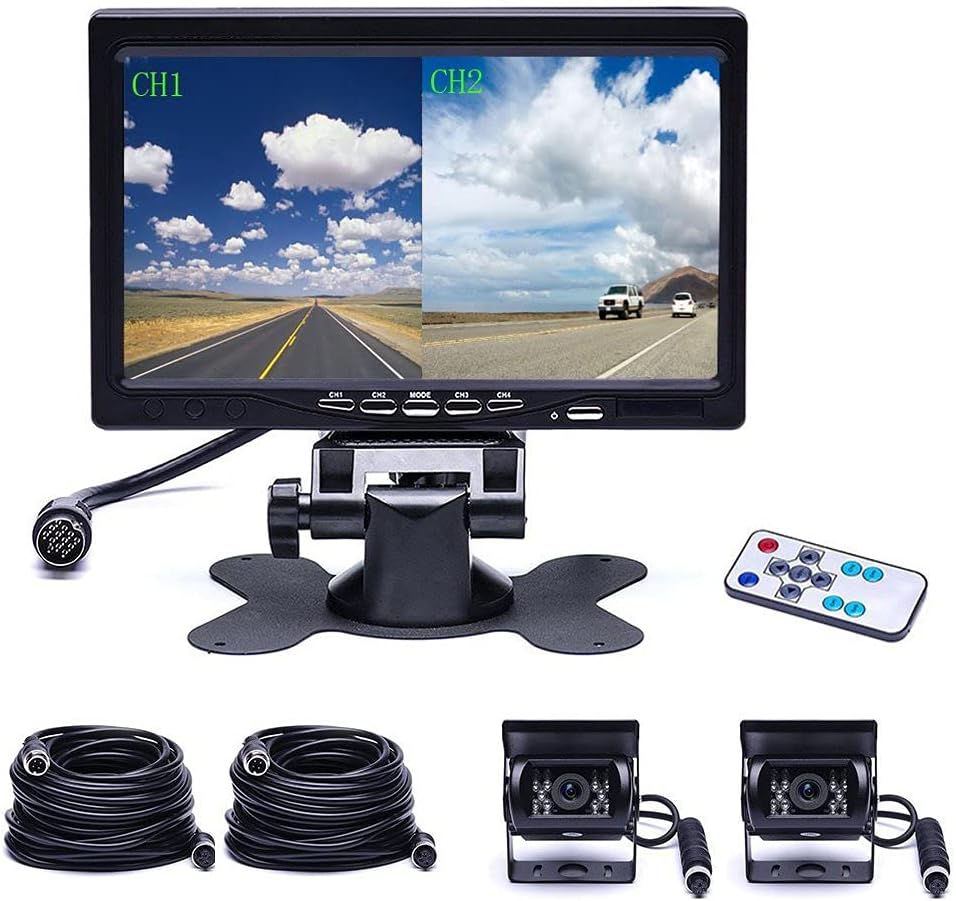 Vehicle Backup Camera 4 Split Monitor 18 IR Night Vision Waterproof L351