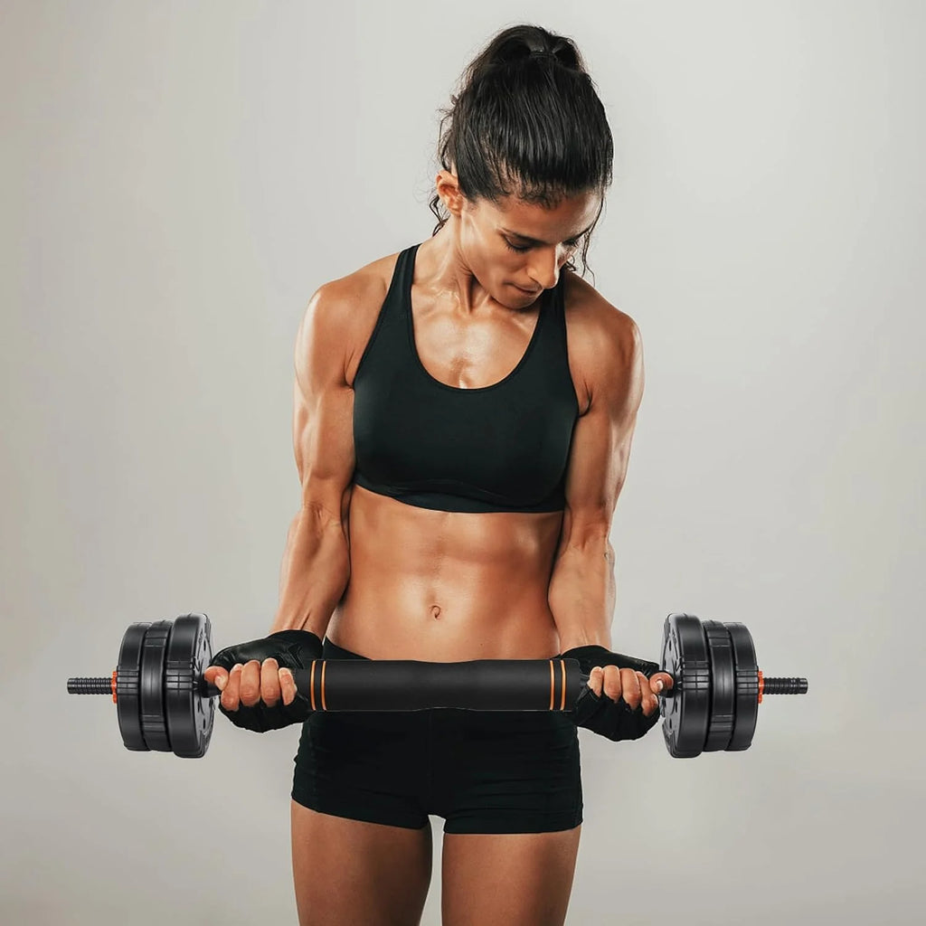 Adjustable 4 In 1 Dumbbell Set, 22/44/66/88Lbs Non-Slip K279
