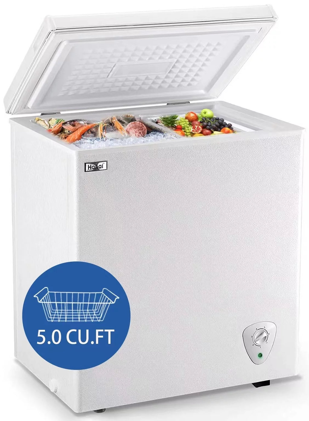 White 3.5 cu.ft Chest Freezer with Removable Basket W632