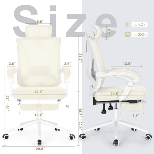 Ergonomic Office Chair with Footrest and Adjustable Lumbar Support V77411