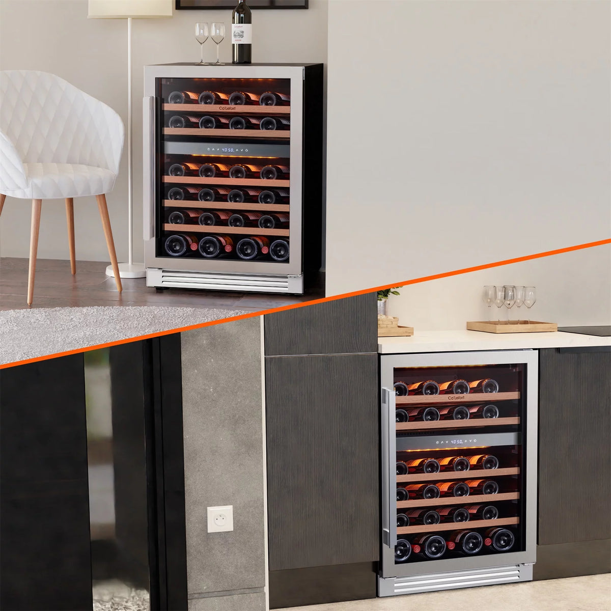 24 inch 46 Bottle Stainless Steel Wine Cooler Refrigerator R8490