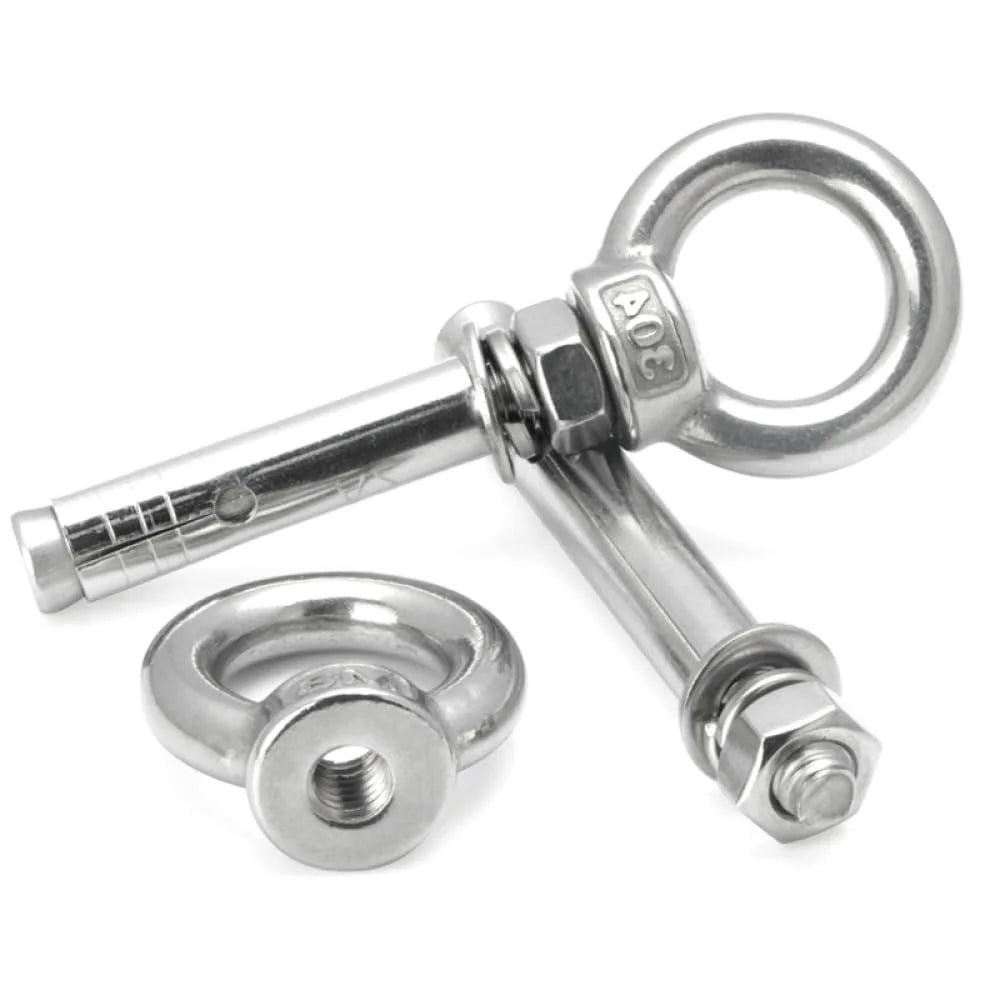 304 Stainless Steel Lifting Eye Bolt M8x80mm 2pcs V9992