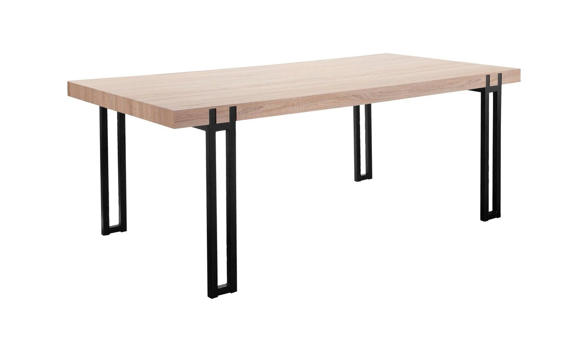 Kent Dining Table with Black Metal Legs, Wild Oak X960074