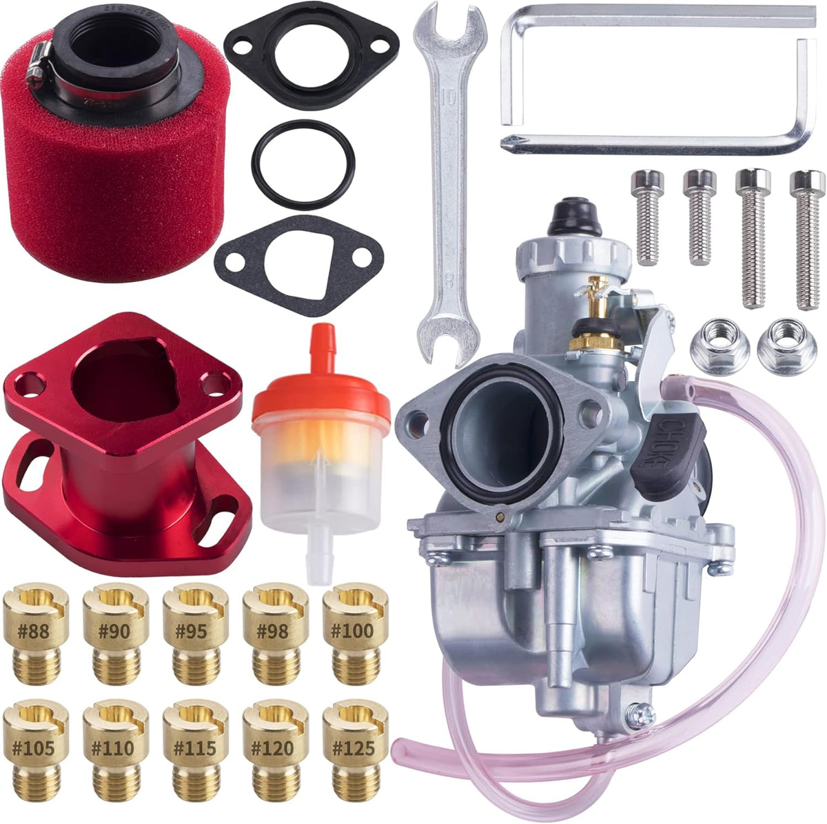 Blue Carburetor Intake Pipe Air Filter Pack of 2 H203774
