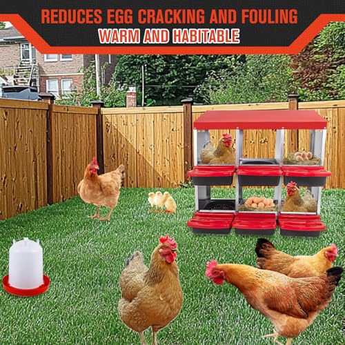 6 Hole Heavy Duty Metal Chicken Nesting Box with Removable Tray S73807