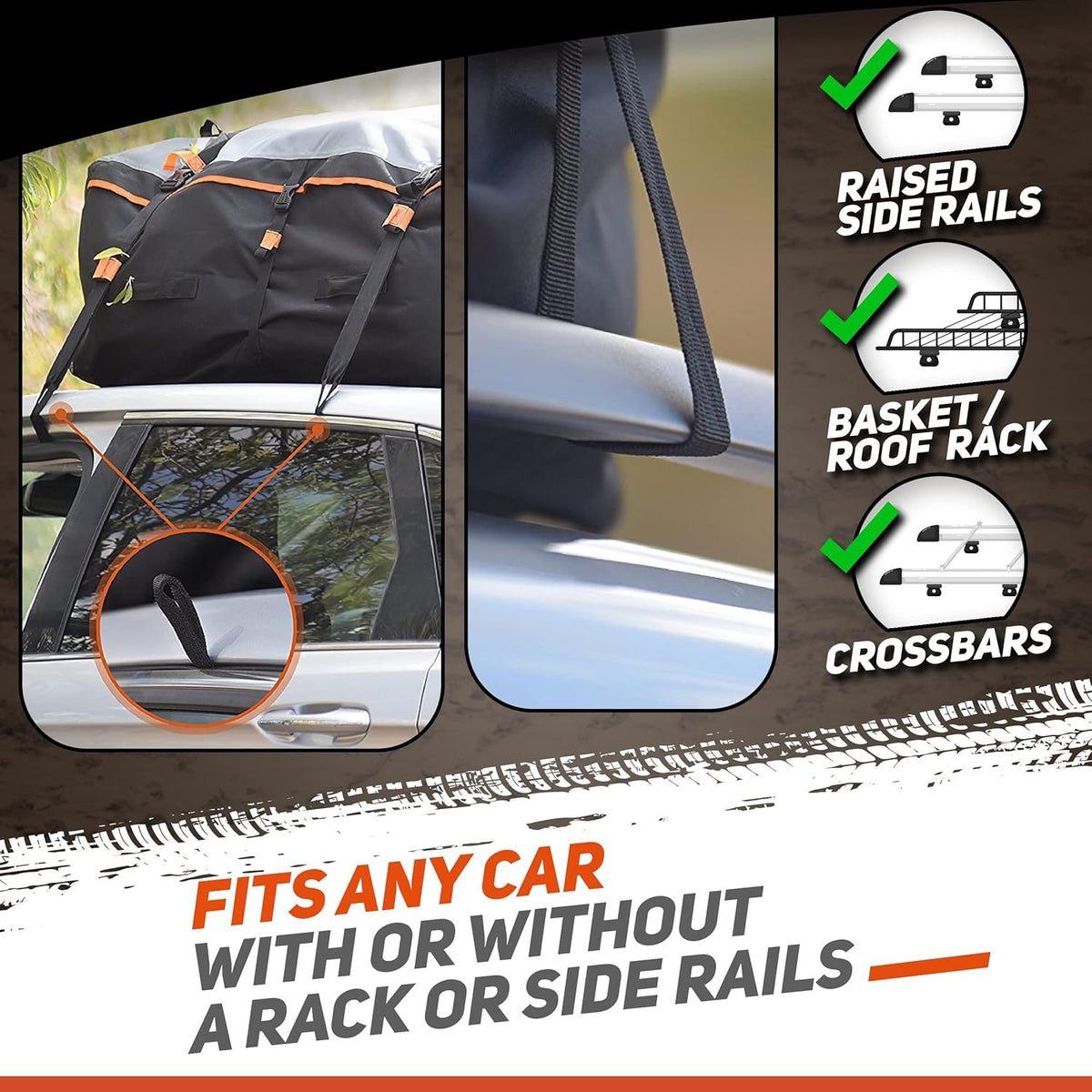 19 Cubic Feet Waterproof Car Roof Bag & Rooftop Cargo Carrier K303928