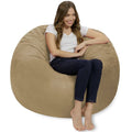 Camel Brown Memory Foam Bean Bag Chair with Washable Cover E2410