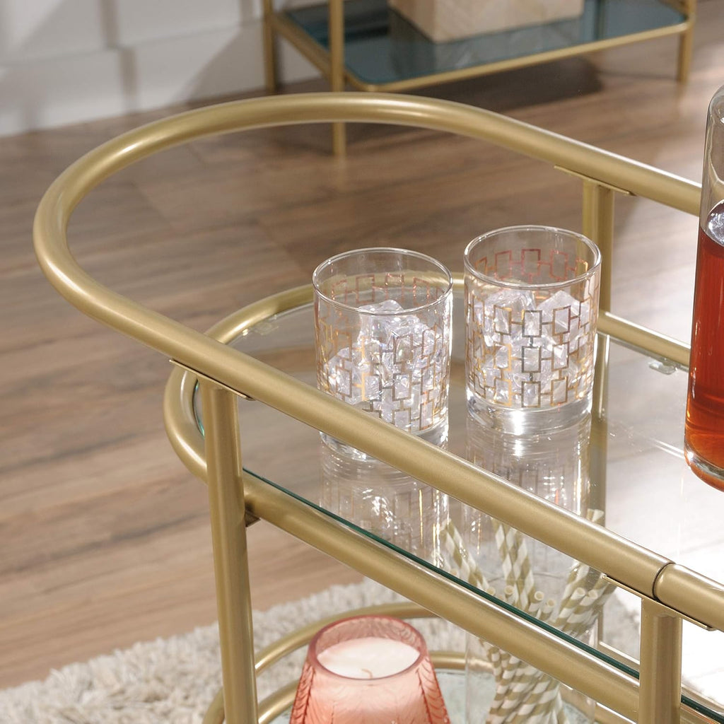 Bar Cart Satin Gold Finish I27876