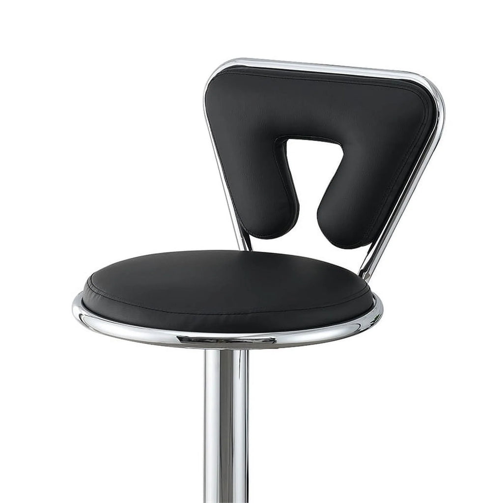 Black Faux Leather Adjustable Height Swivel Barstool Set of 2 M826525