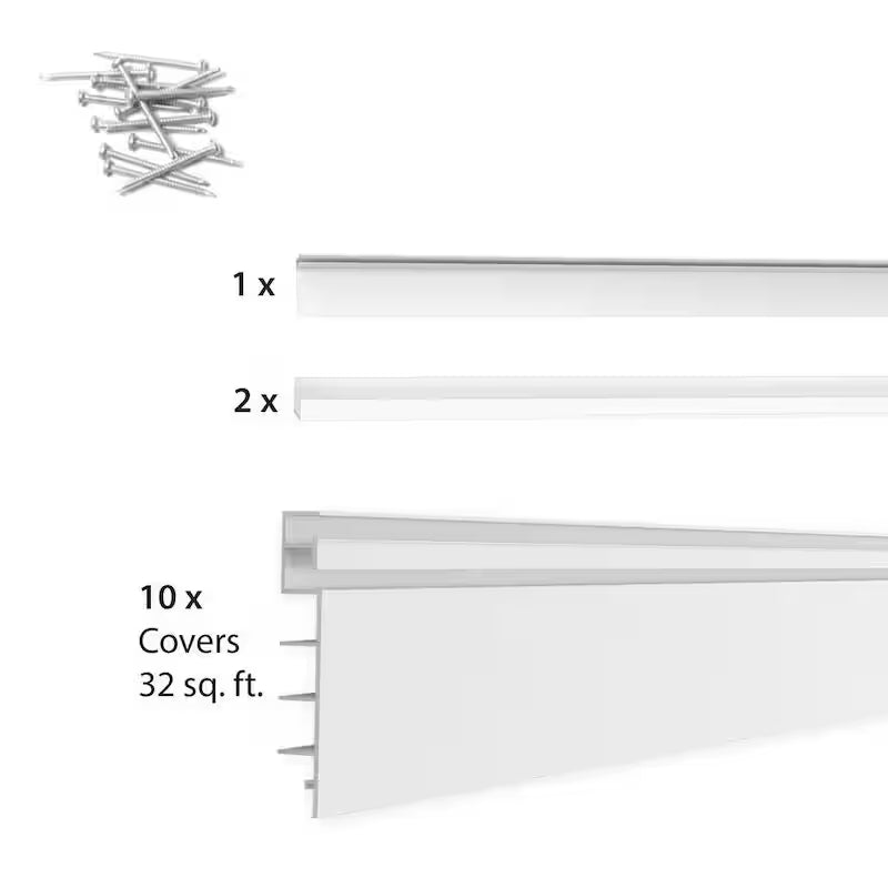 PVC Slatwall 8 ft. x 4 ft. White C949715