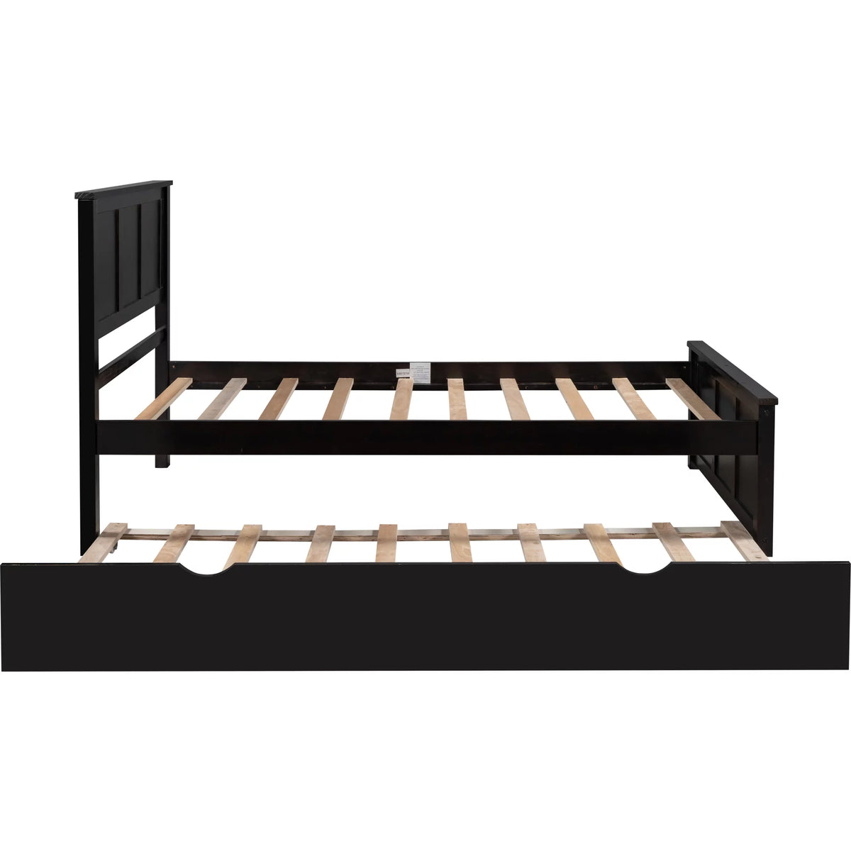 Wood Twin Platform Bed with Headboard & Trundle R6628