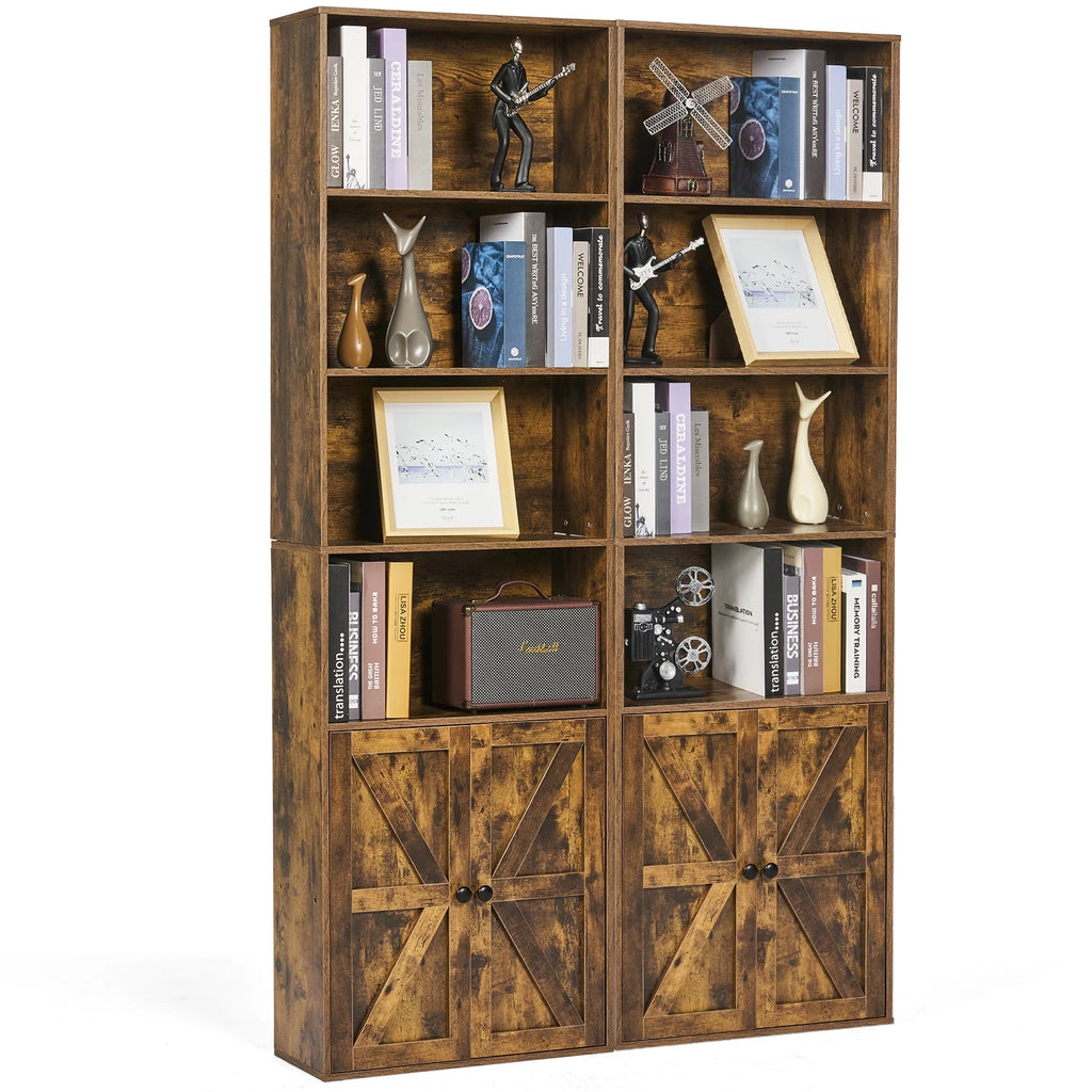 6 Shelf 71in Tall Bookcase with Doors A9340