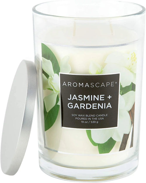 2-Wick Scented Jar Candle, Jasmine & Gardenia, 19-Ounce L446