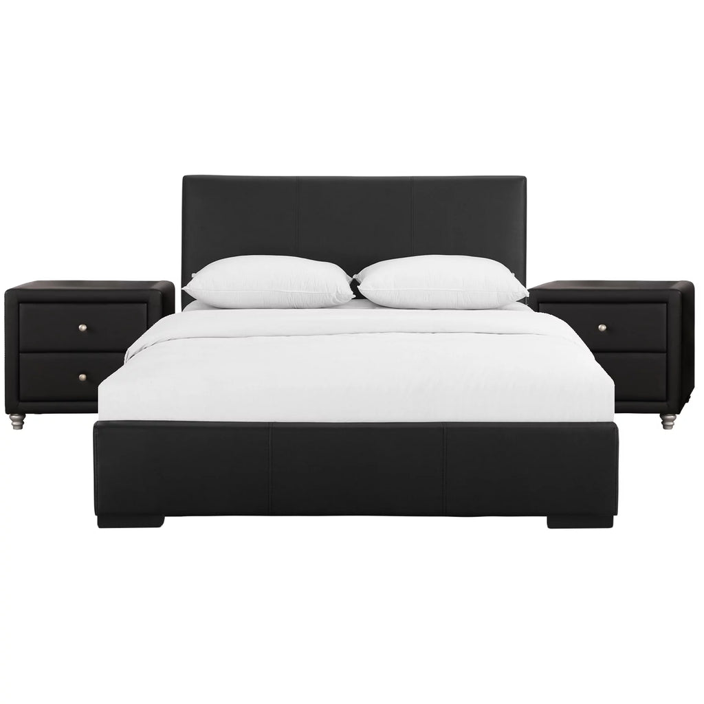 Black Queen Upholstered Platform Bedroom Set G3784