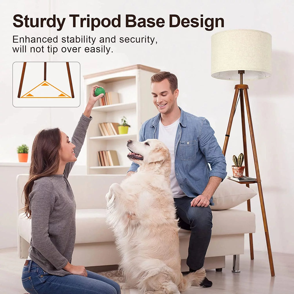63" Tripod Floor Lamp with Shelves P606