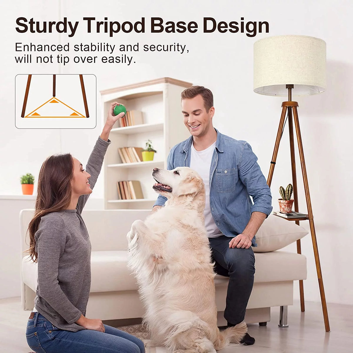63" Tripod Floor Lamp with Shelves P606