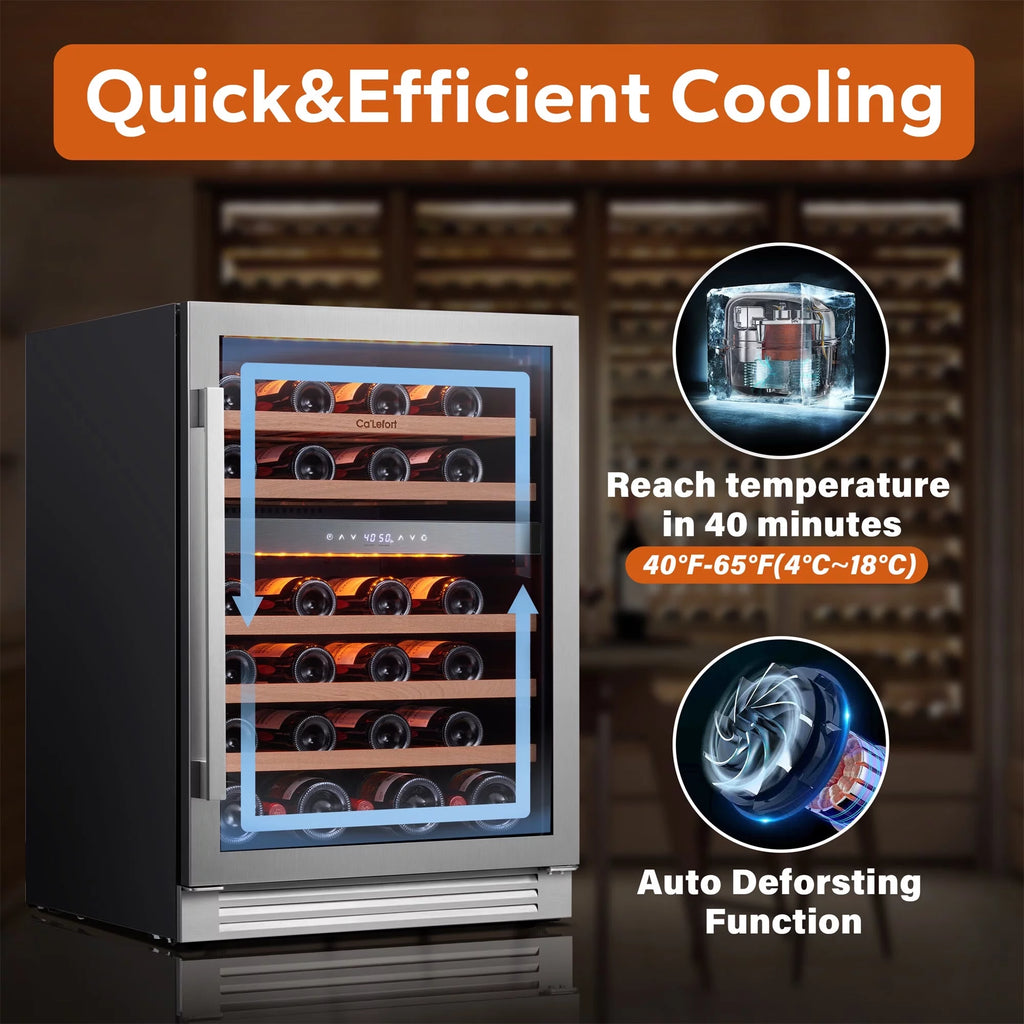 24 inch 46 Bottle Stainless Steel Wine Cooler Refrigerator R8490