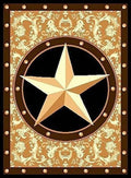 Gold Star Western Cowboy Area Rug 9'x13' Y7063