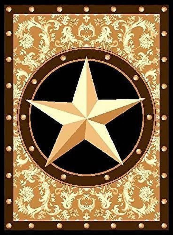 Gold Star Western Cowboy Area Rug 9'x13' Y7063