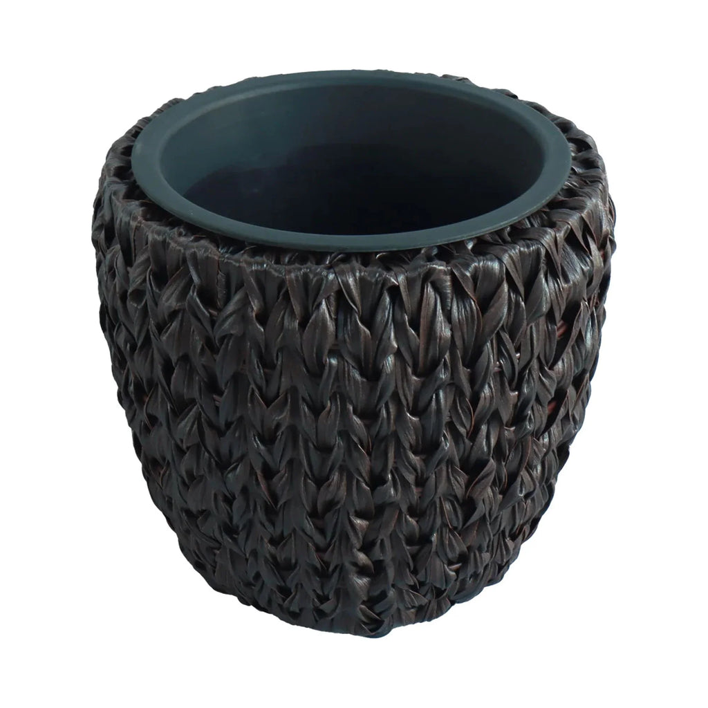 Set Of 2 Round All-Weather Wicker Planter With Plastic Liner M907290