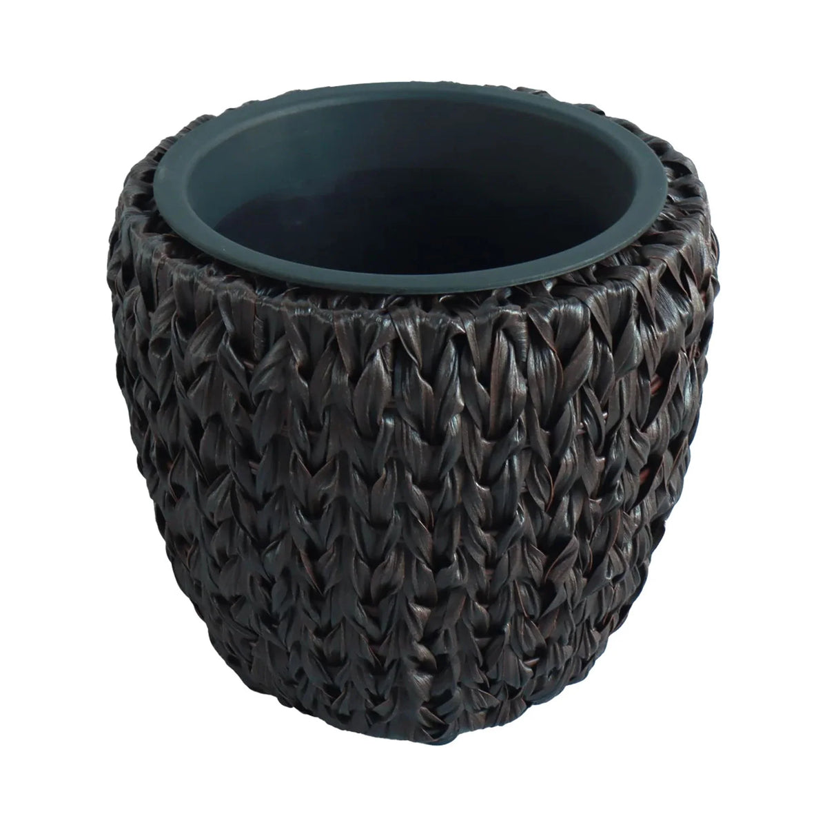 Set Of 2 Round All-Weather Wicker Planter With Plastic Liner M907290