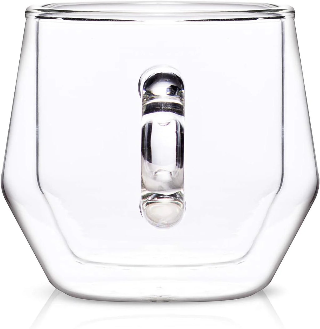 Clear 4Oz Double Walled Glass Espresso Cups with Handles C63517