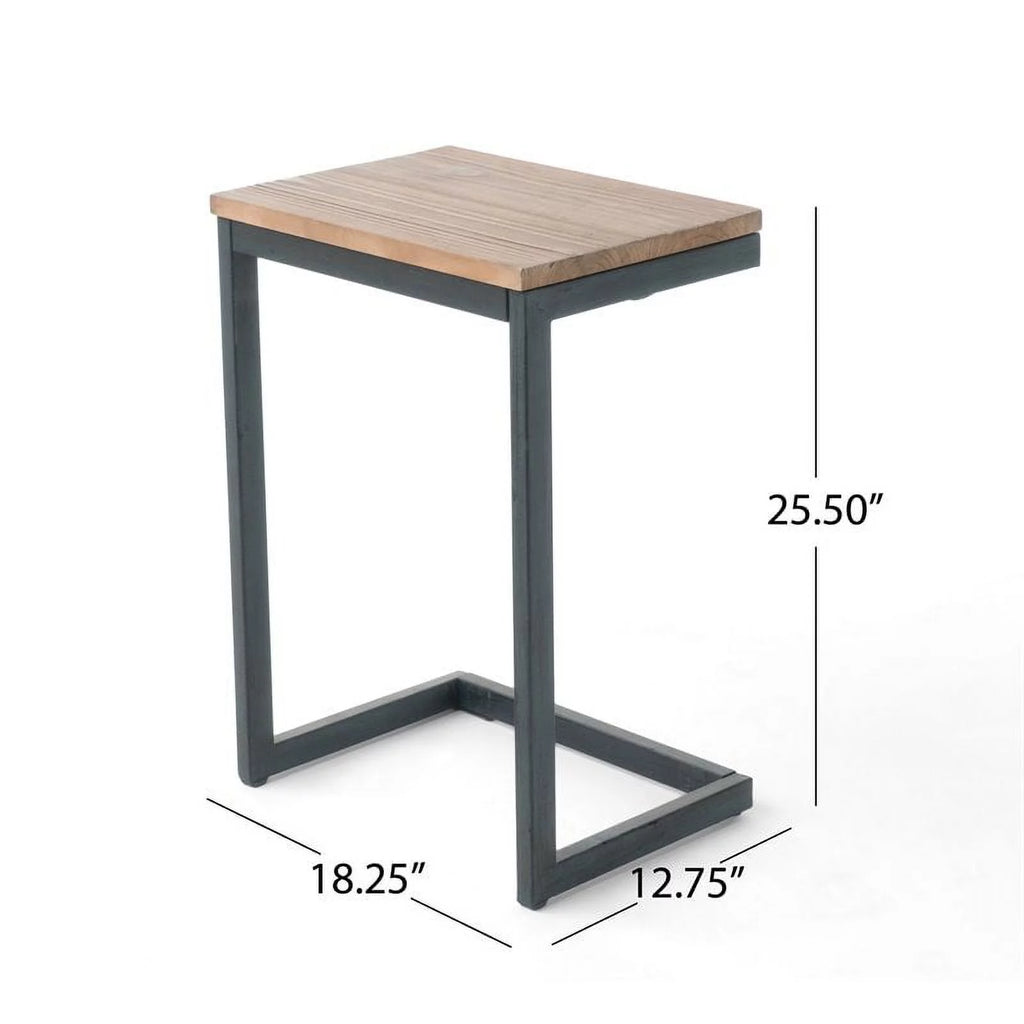 C-Shaped Accent Table in Brown and Black W472