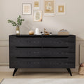 Black Wood 6 Drawer Dresser L1030