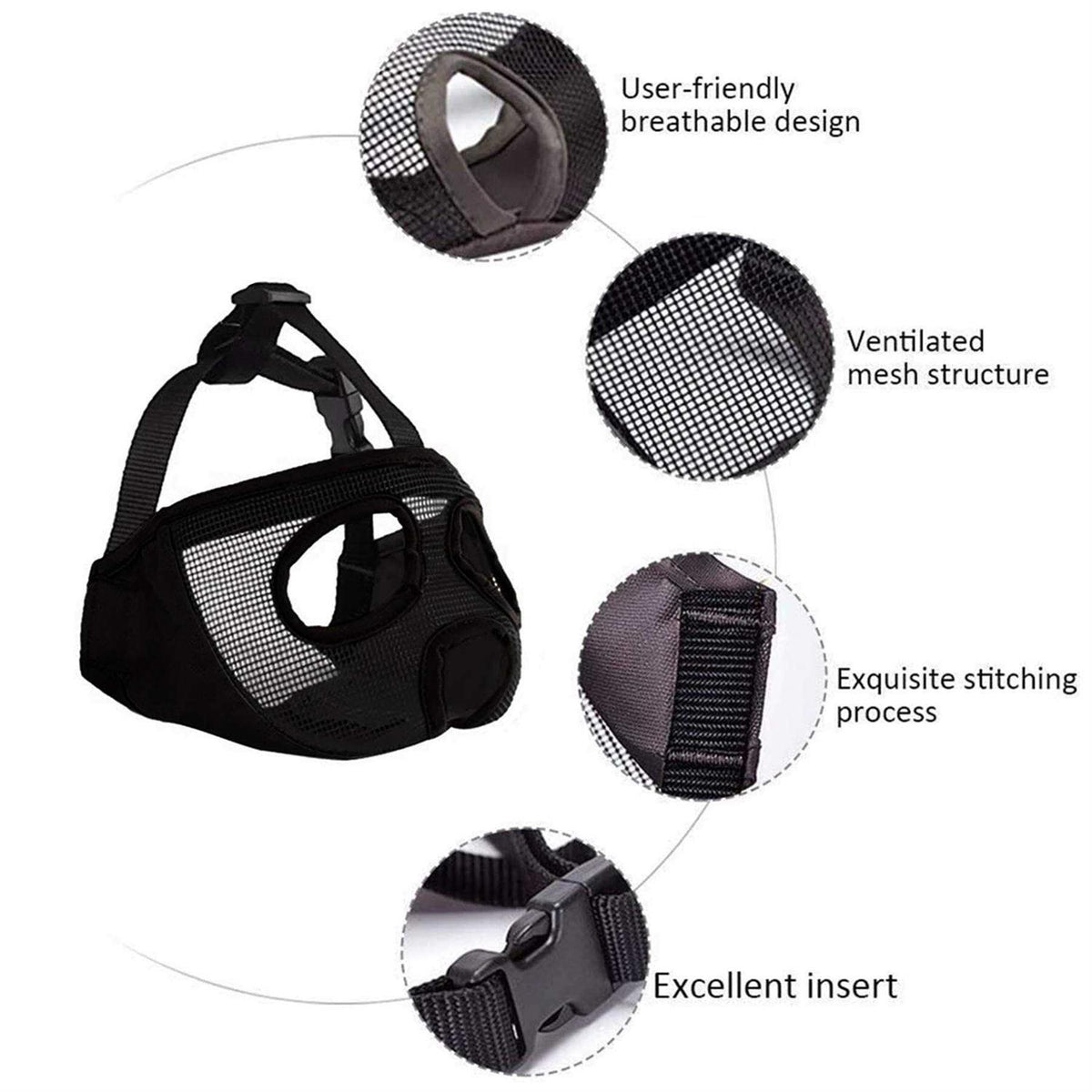 Adjustable Breathable Mesh Short Snout Dog Muzzle Y628