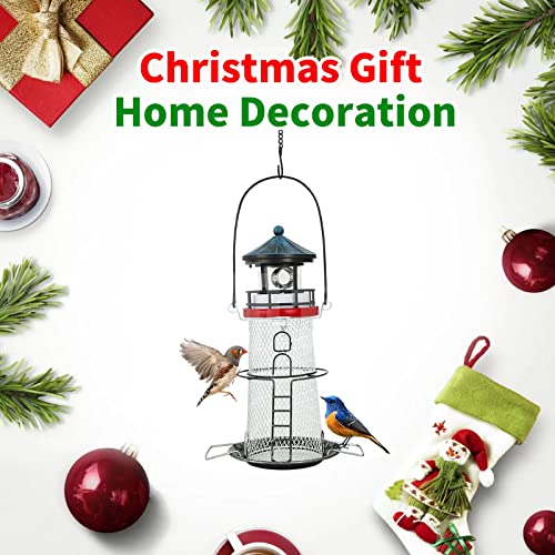 Solar Bird Feeder Hanging Outdoor Birdfeeder Waterproof LED Lights V8811