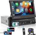 Single Din Car Stereo with CarPlay Android Auto Bluetooth Backup Camera 7” Flip Out Touch Screen Z378