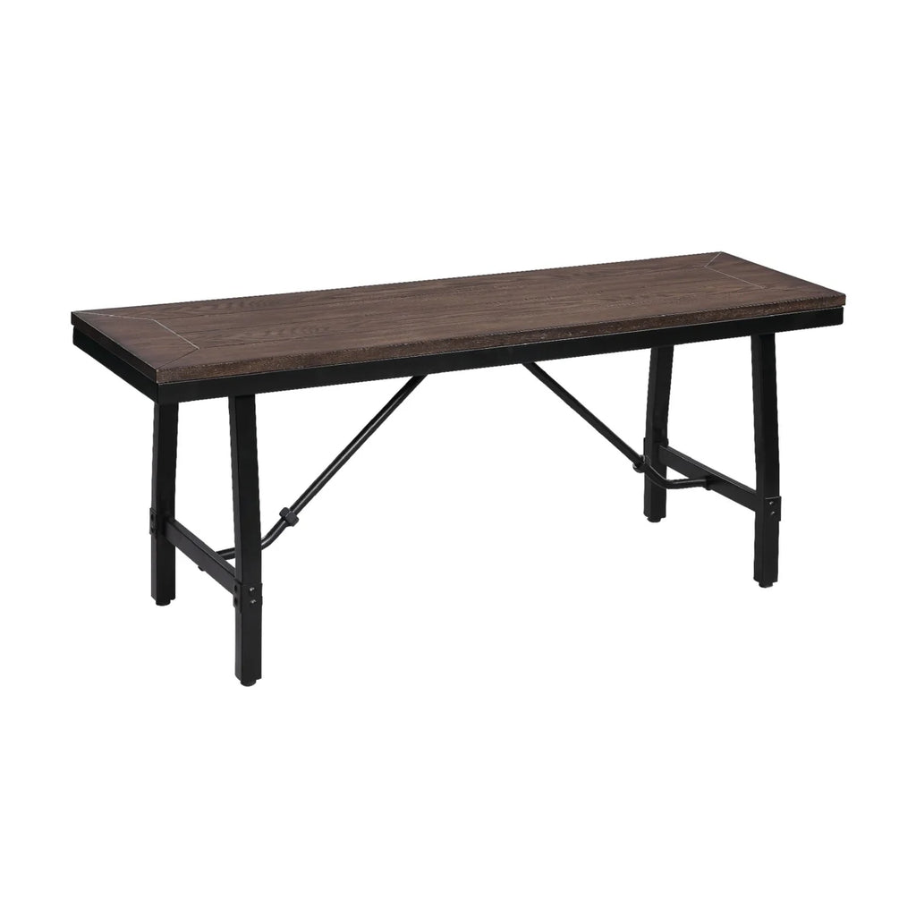 Industrial Wood and Metal Bench with Tube Leg Support T24220