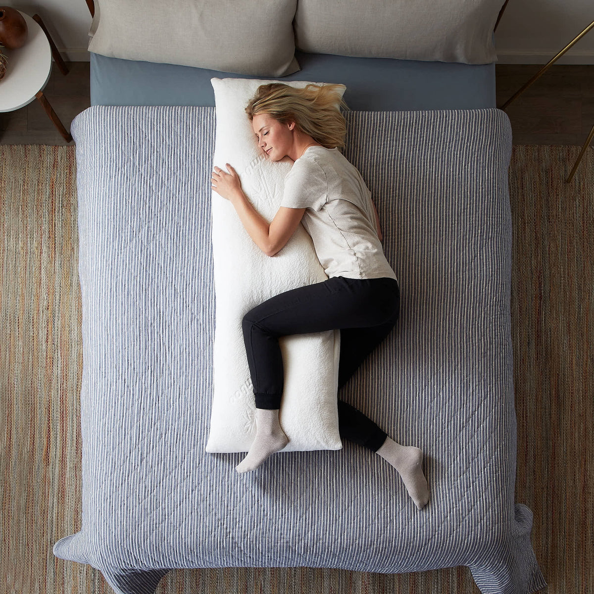 Shredded Memory Foam Body Pillow, Extra Large, White A602