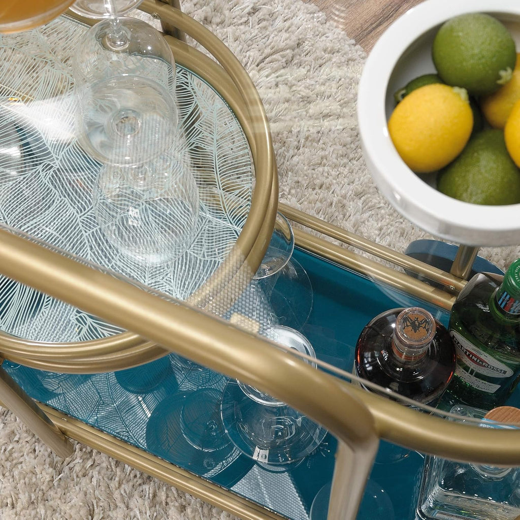 Bar Cart Satin Gold Finish I27876