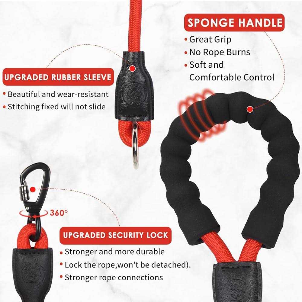 Heavy Duty 3 Way No Tangle Dog Leash with Padded Handle O420637