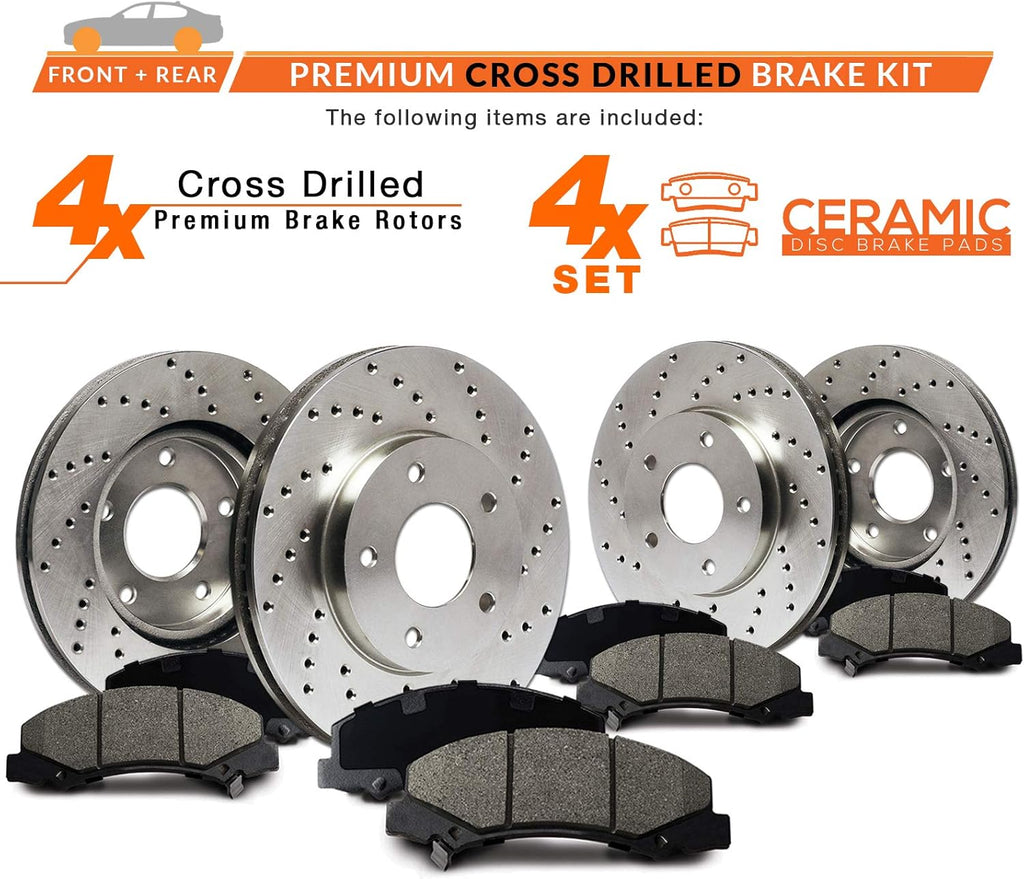 Front and Rear Brake Rotors with Carbon Ceramic Pads U5613