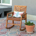 Brown Acacia Wood Outdoor Rocking Chair U780741