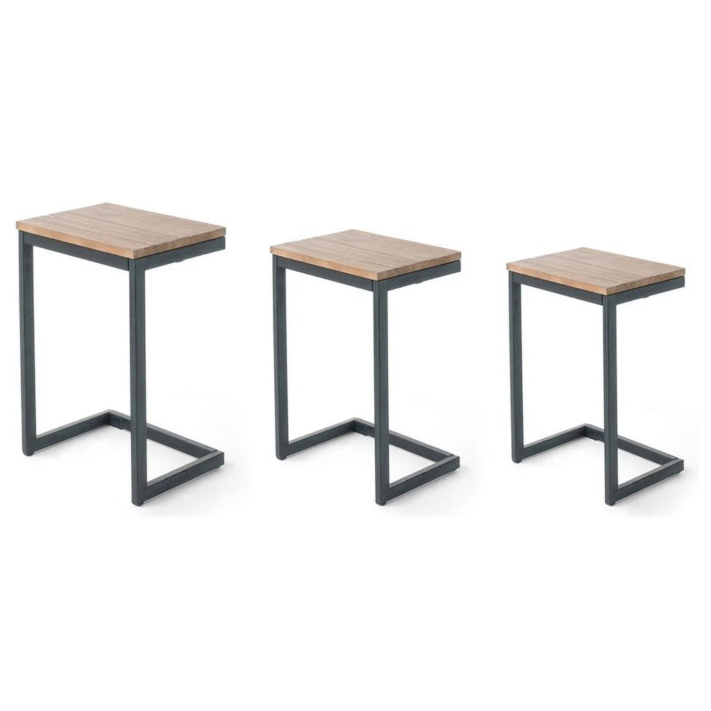C-Shaped Accent Table in Brown and Black W472