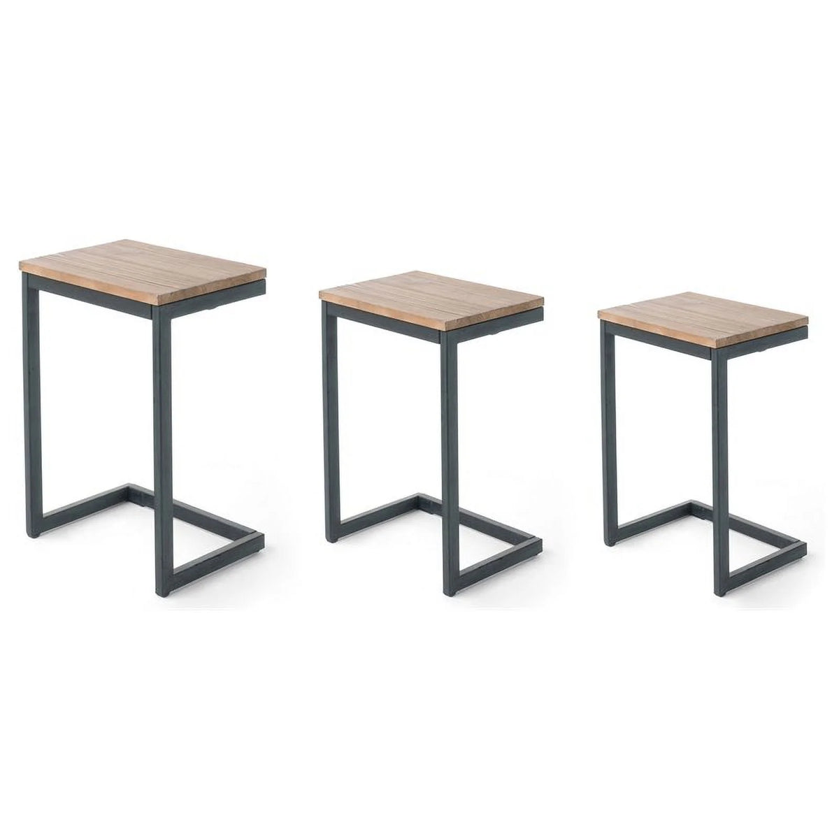 C-Shaped Accent Table in Brown and Black W472