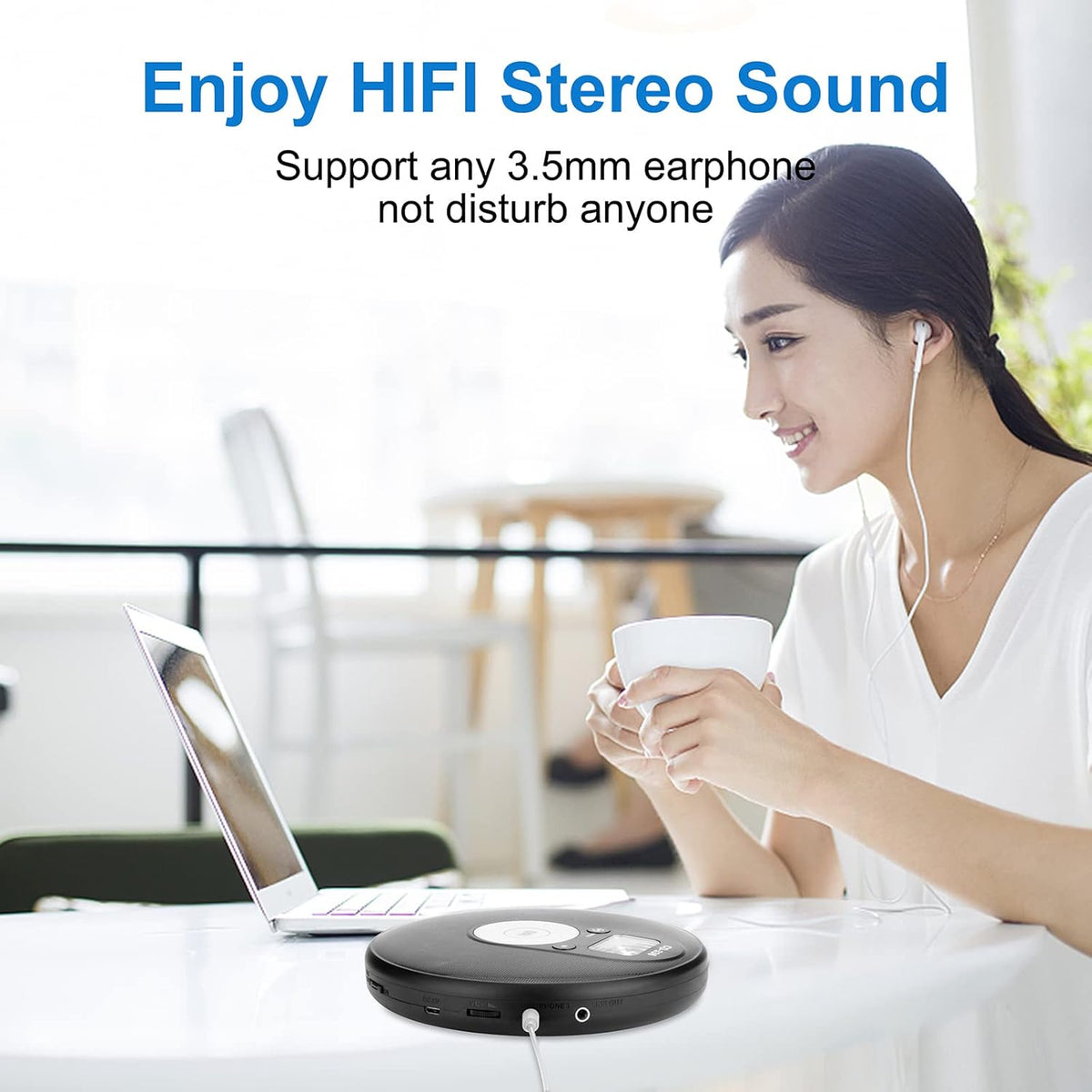 Portable Bluetooth CD Player with Anti-Skip Protection B5199