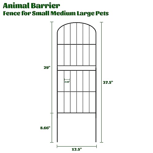 Decorative Garden Fence 10 Panels 37.5in (H) x 10.4ft (L) Rustproof Metal Wire Arched F15241