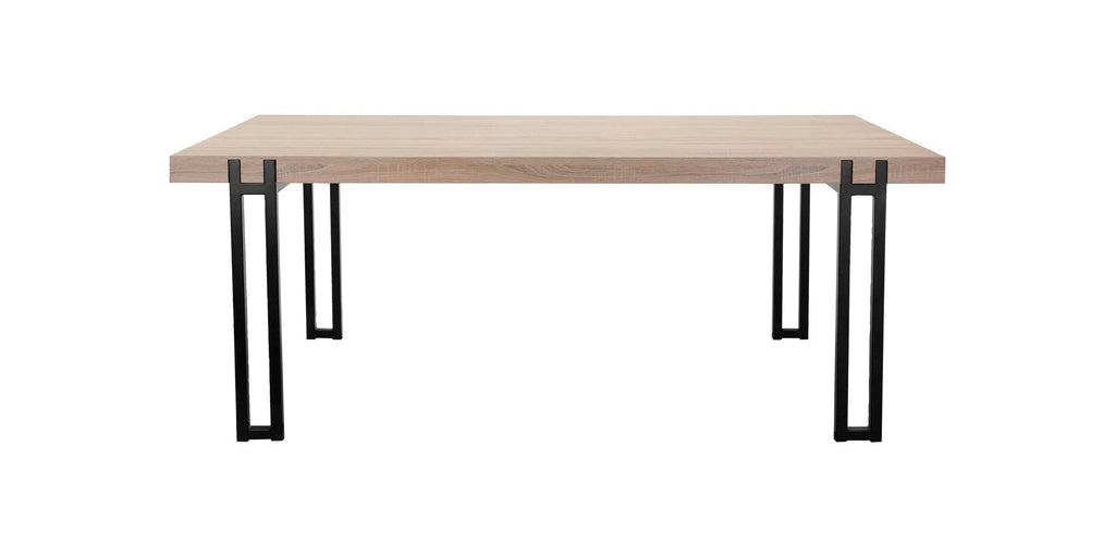 Kent Dining Table with Black Metal Legs, Wild Oak X960074