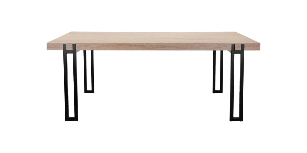 Kent Dining Table with Black Metal Legs, Wild Oak X960074