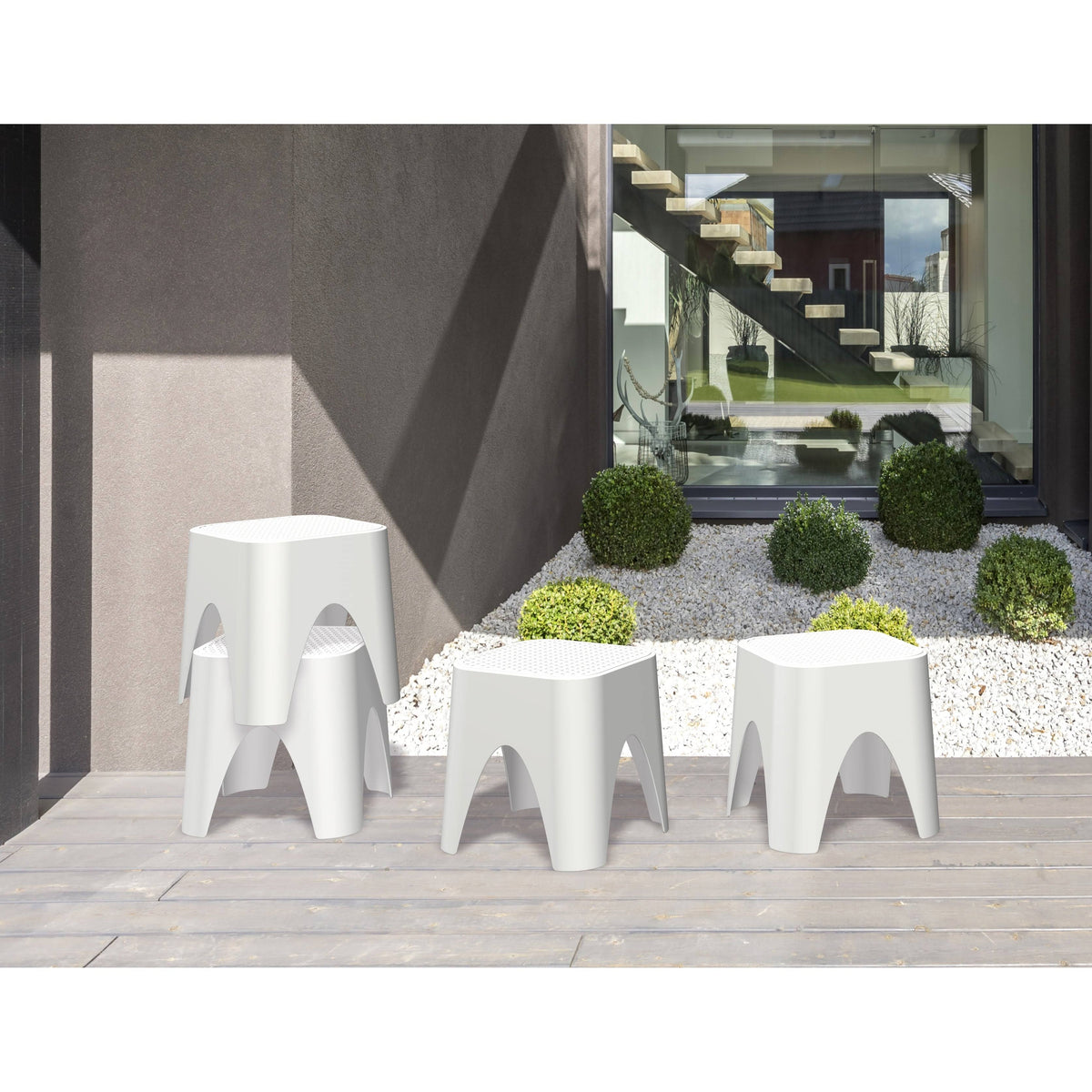 Green Stackable Rattan Top Side Table L10350
